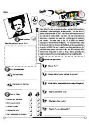 English Worksheet: RC Series Famous People Edition_21 Edgar Allen Poe (Fully Editable) 