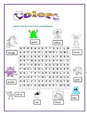 English Worksheet: colours