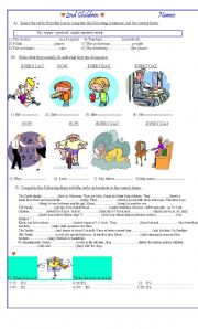 English Worksheet: Practice for second level of children before introducing past