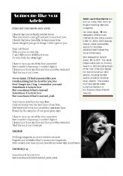 English Worksheet: Someone like you - Adele