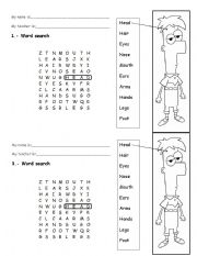 English Worksheet: parts of the body