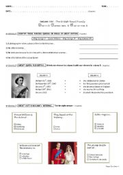 English Worksheet: The british Royal Family : final test