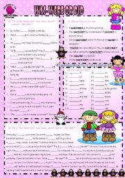 English Worksheet: WAS-WERE OR DID