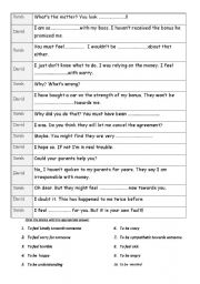 English Worksheet: Feelings dialogue