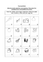 English Worksheet: Food and Drink