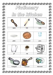 English Worksheet: Pictionary - In the kitchen