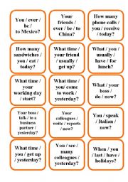 English Worksheet: Question Cards