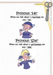 English Worksheet: pronouns he-she