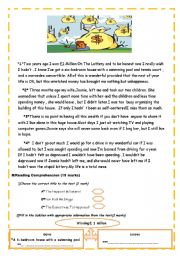 English Worksheet: Second-Form  Test 2(Reading Comprehension)