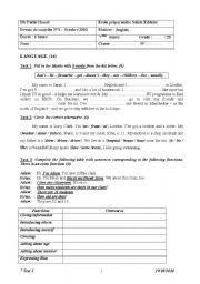 English Worksheet: 7 Form Test