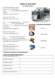 English Worksheet: Molly Malone song (preterite)