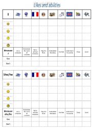 English Worksheet: Likes and dislikes + recap what he/she said