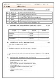 English Worksheet: FIRST YEAR BAC QUIZ