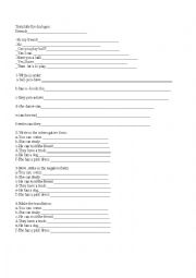 English worksheet: exercise-can