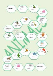 English Worksheet: Animals can..., have..., live...