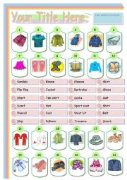 English Worksheet: clothes matching