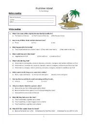 English worksheet: Fruit Tree Island