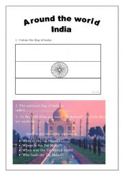 English Worksheet: Around the world - India