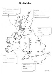 English Worksheet: British Isles Geography