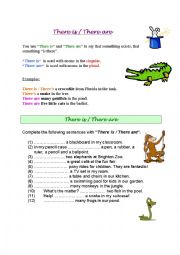 English Worksheet: There is - There are