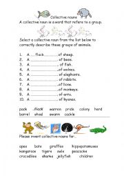 English Worksheet: Collective nouns 