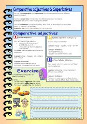 English Worksheet: Theory and exercise - Comparative adjectives and superlatives