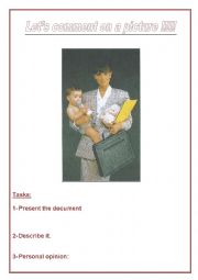 English Worksheet: Description of a picture: a modern woman