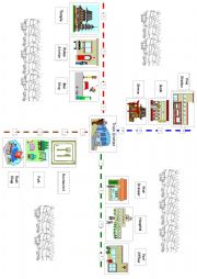 English Worksheet: DIRECTIONS - Conversations and maps - Beginner and young learners (trains)