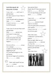 English Worksheet: rolling sotenes paint it black