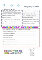 English Worksheet: FREQUENCY ADVERBS