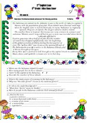 English Worksheet: An Exam