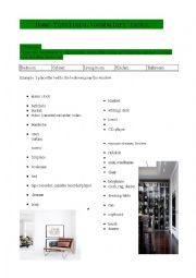 English Worksheet: Home Furniture vocabulary tasks 