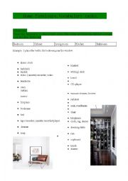 English worksheet: Home Furniture vocabulary tasks 