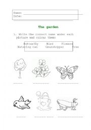 English Worksheet: The Garden