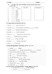 English worksheet: Elementary Quiz