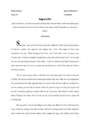 English Worksheet: my narrative writing