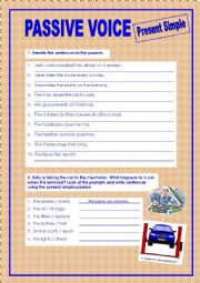 English Worksheet: PASSIVE VOICE - present simple