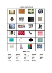English Worksheet: Fabrics and patterns 