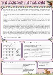 English Worksheet: The Hare and the Tortoise