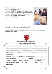 English worksheet: Filling out Forms