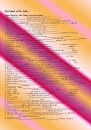 English Worksheet: past tense/past perfect tense