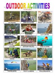 English Worksheet: Outdoor Activities 1