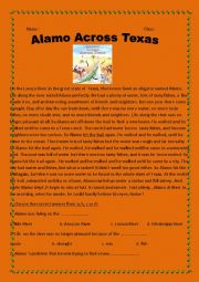 English Worksheet: Alamo Across Texas