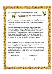 English Worksheet: Bees Dance