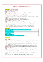 English Worksheet: IELTS ACADEMIC SPEAKING PRACTICE_2012