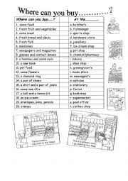 English Worksheet: WHERE CAN YOU BUY....?