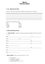 English Worksheet: Shrek Video guide