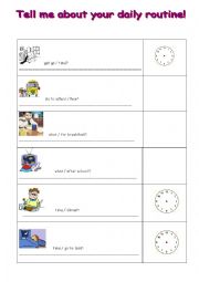 English Worksheet: Daily routine survey