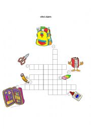 English Worksheet: school objects