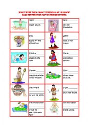 English Worksheet: Past Continuous Tense